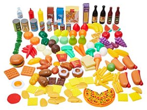 Amazon Basics Pretend Toy Play Food Set for Kids Ages 3 and Up - Set of 150 Pieces