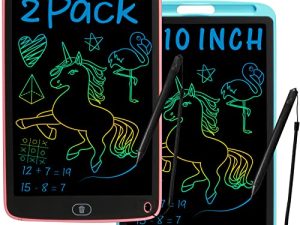 Jasonwell Kids Drawing Pad Doodle Board 10'' Colorful Toddler Scribbler Board Erasable LCD Writing Tablet Light Drawing Board Educational Learning Toys Gift for 2 3 4 5 6 7 8 Year Old Girls Boys -2PCS
