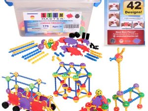 STEM Master Building Toys for Kids Ages 4-8 - STEM Toys Kit w/176 Durable Pieces