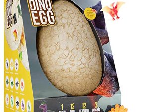 Jumbo Dino Egg Easter Activity - Unearth 12 Unique Large Surprise Dinosaurs in One Giant Filled Egg - Discover Dinosaur Archaeology Science STEM Crafts - Dinosaur Toys Easter Gifts for Boys & Girls