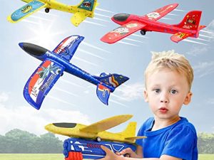 GNAlGNAt 3 Pack Kids Airplane Toys with Launcher