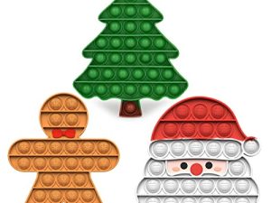 Christmas Decorations Pop Fidgets Toys - Push It Bubbles Sensory Toy Christmas Party Decor Santa Claus Gingerbread Man Tree Decoration for Kids Adults Stress Autism Relief Parties Games Poppers