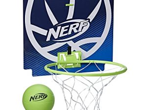 NERF Nerfoop -- The Classic Mini Foam Basketball and Hoop -- Hooks On Doors -- Indoor and Outdoor Play -- A Favorite Since 1972