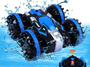 Toys for 5-10 Year Old Boys RC Car for Kids 2.4 GHz Remote Control Boat Waterproof RC Monster Truck Stunt Car 4WD Remote Control Vehicle Boys Girls Gifts All Terrain Water Beach Pool Toy