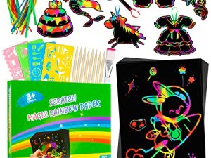 UCIDCI Scratch Paper Art Girls Toys - Scratch Paper Art Set for Kids