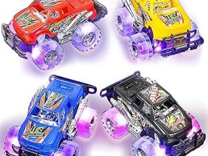 Light Up Monster Truck Set for Boys and Girls by ArtCreativity - Set Includes 2