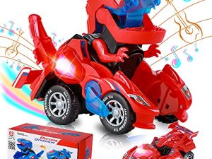 Hirger Transforming Dinosaur Car Toys