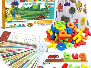 KMUYSL See & Spell Learning Educational Toys and Gift for 2 3 4 5 6 Years Old Boys and Girls - 80Pcs of CVC Word Builders