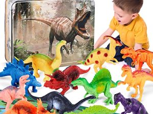Dinosaur Toys for Kids 3-5 with Storage Box & Activity Play Mat