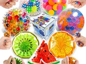 ZaxiDeel Sensory Stress Ball and Bean Bag Set - 7pcs Sensory Toys for Autistic Children