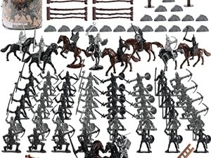 AMOR PRESENT 124 PCS Medieval Knights Toys Figurines for Kids Children Medieval Playsets