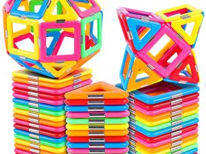 idoot Magnetic Tiles STEM Toddler Toys 52PCS Kids Magnet Building Blocks Game Educational Stacking Blocks Gift for Boys & Girls