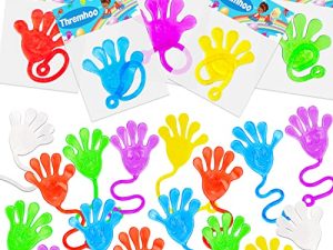 40 Pcs Sticky Hands For Kids Stretchy Treasure Box Toy Classroom Prize Students Halloween Treat Mini Toys Bulk Prize Fillers Slap Hand Party Favor Supplies Stocking Goodie Bag Stuffer Boy Girl Gift